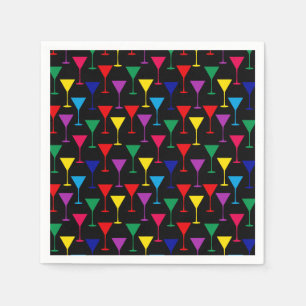 Colorful Martini Cocktail Pattern Napkins