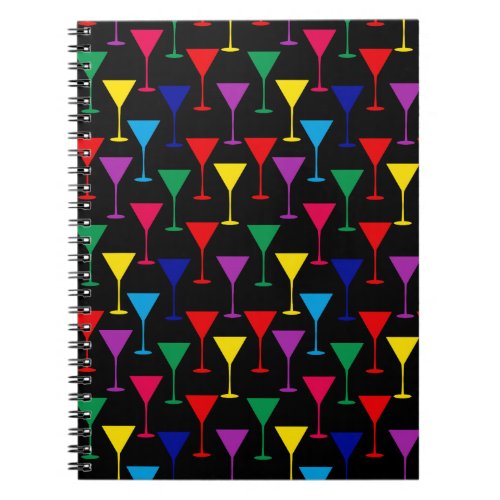 Colorful Martini Cocktail Pattern Notebook