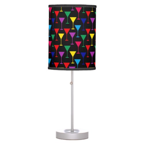 Colorful Martini Cocktail Pattern Table Lamp