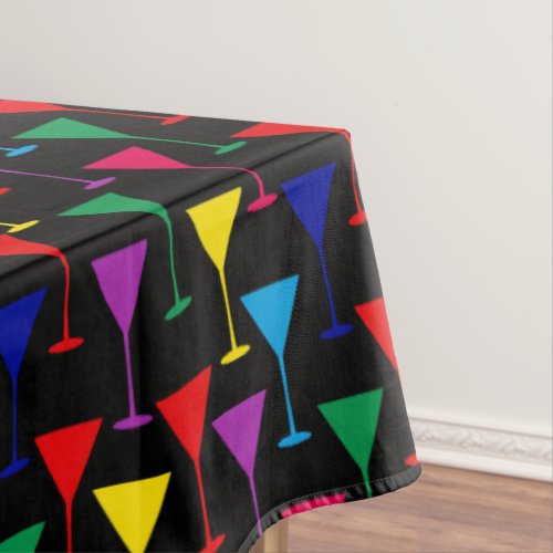 Colorful Martini Cocktail Pattern Tablecloth