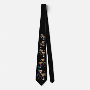 Colorful Martini Glass Neck Tie