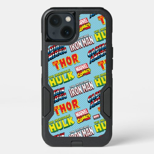 Colorful Marvel Comics Title Pattern iPhone 13 Case