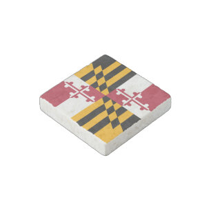 Colorful Maryland State Flag Stone Magnet