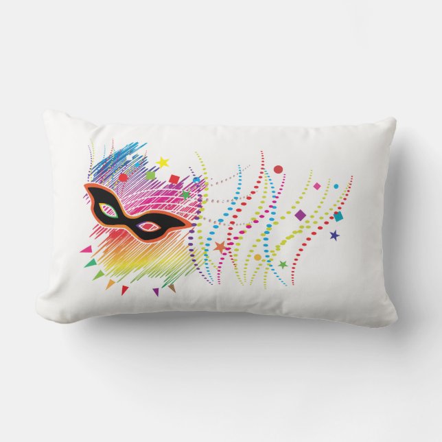 colorful mask design pillow (Front)