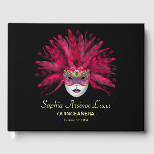 Colorful Masquerade Quinceañera Guest Book