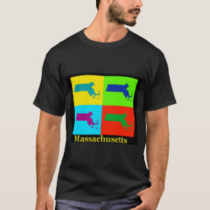 Colorful Massachusetts Art Map Oversized T-Shirt