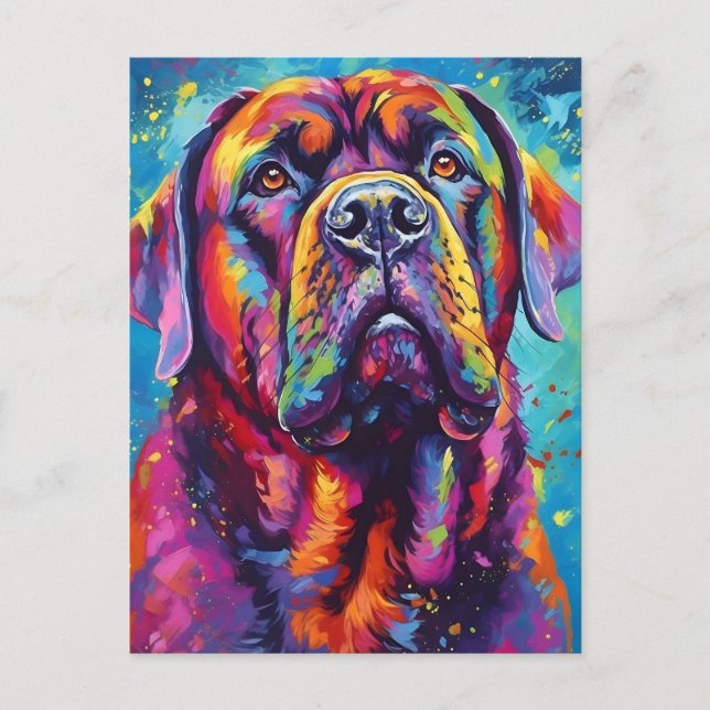 Colorful Mastiff Postcard (Front)