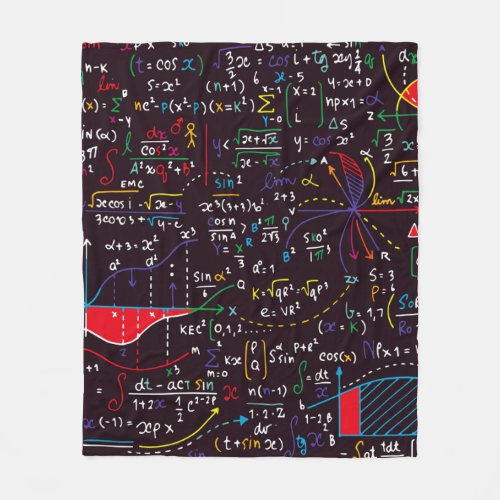 Colorful Math Design for Maths Lovers Fleece Blanket