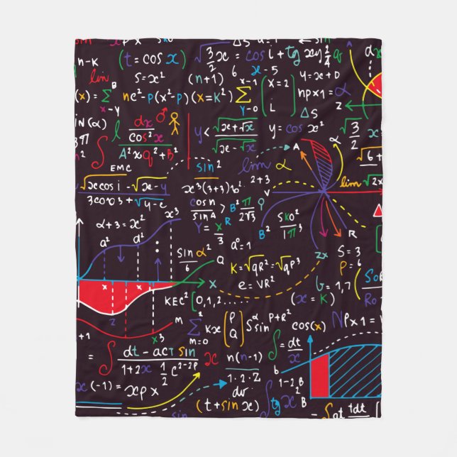 Colorful Math Design for Maths Lovers Fleece Blanket (Front)