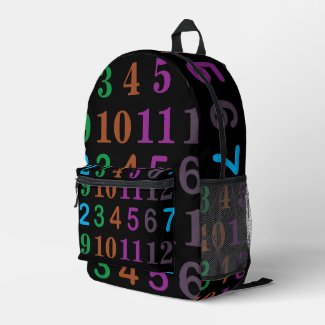 Colorful Math Numbers Back To School Printed Backpack