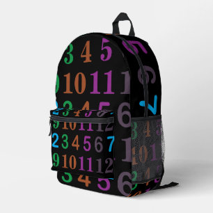 Colorful Math Numbers Back To School Printed Backpack