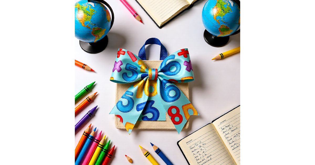 Numeracy Ribbon Colorful Math Numbers Classroom Teacher Gift Satin Ribbon | Zazzle