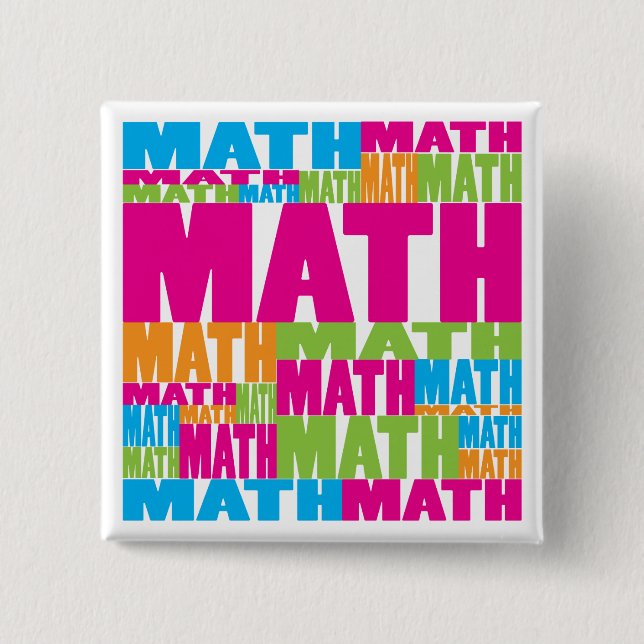 Colorful Math Pinback Button (Front)