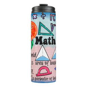 Colorful Math Teachers Thermal Tumbler