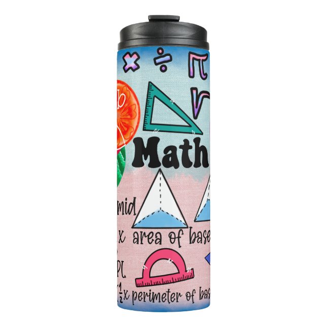 Colorful Math Teachers   Thermal Tumbler (Front)