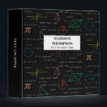 Colorful Mathematics Equations Math Formulas  3 Ring Binder<br><div class="desc">A colorful mathematics equations and formulas pattern on a black background. An ideal design for math teachers,  mathematic enthusiasts,  scientists,  math students,  mathematics tutors,  arithmetic etc. A modern math pattern for back to school students and teachers etc.</div>