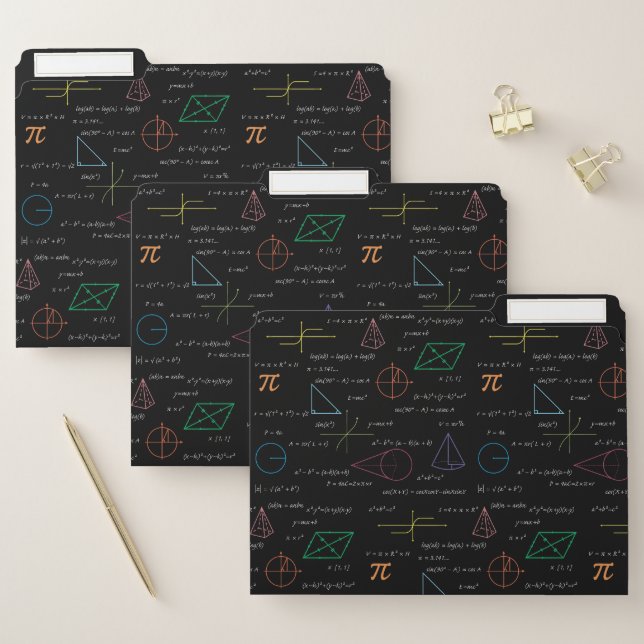 Colorful Mathematics Equations Math Formulas  File Folder (Set)