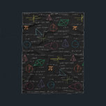 Colorful Mathematics Equations Math Formulas  Fleece Blanket<br><div class="desc">A colorful mathematics equations and formulas pattern on a black background. An ideal design for math teachers,  mathematic enthusiasts,  scientists,  math students,  mathematics tutors,  arithmetic etc. A modern math pattern for back to school students and teachers etc.</div>
