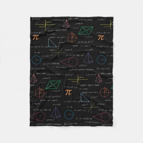 Colorful Mathematics Equations Math Formulas  Fleece Blanket