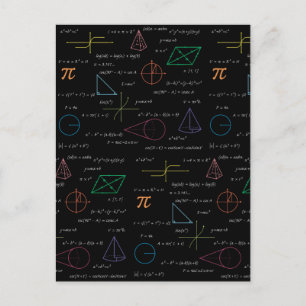 Colorful Mathematics Equations Math Formulas Holiday Postcard