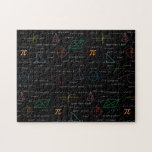 Colorful Mathematics Equations Math Formulas  Jigsaw Puzzle<br><div class="desc">A colorful mathematics equations and formulas pattern on a black background. An ideal design for math teachers,  mathematic enthusiasts,  scientists,  math students,  mathematics tutors,  arithmetic etc. A modern math pattern for back to school students and teachers etc.</div>