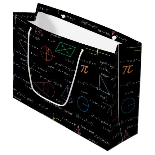 Colorful Mathematics Equations Math Formulas  Large Gift Bag