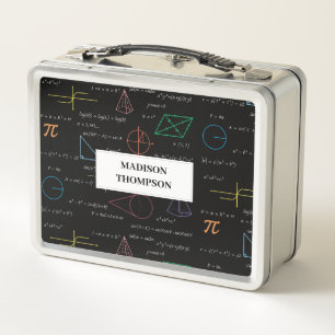 Colorful Mathematics Equations Math Formulas Metal Lunch Box