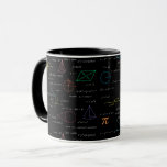 Colorful Mathematics Equations Math Formulas  Mug<br><div class="desc">A colorful mathematics equations and formulas pattern on a black background. An ideal design for math teachers,  mathematic enthusiasts,  scientists,  math students,  mathematics tutors,  arithmetic etc. A modern math pattern for back to school students and teachers etc.</div>