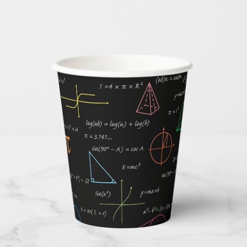 Colorful Mathematics Equations Math Formulas  Paper Cups