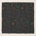 Colorful Mathematics Equations Math Formulas  Scarf<br><div class="desc">A colorful mathematics equations and formulas pattern on a black background. An ideal design for math teachers,  mathematic enthusiasts,  scientists,  math students,  mathematics tutors,  arithmetic etc. A modern math pattern for back to school students and teachers etc.</div>