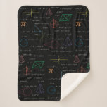 Colorful Mathematics Equations Math Formulas  Sherpa Blanket<br><div class="desc">A colorful mathematics equations and formulas pattern on a black background. An ideal design for math teachers,  mathematic enthusiasts,  scientists,  math students,  mathematics tutors,  arithmetic etc. A modern math pattern for back to school students and teachers etc.</div>