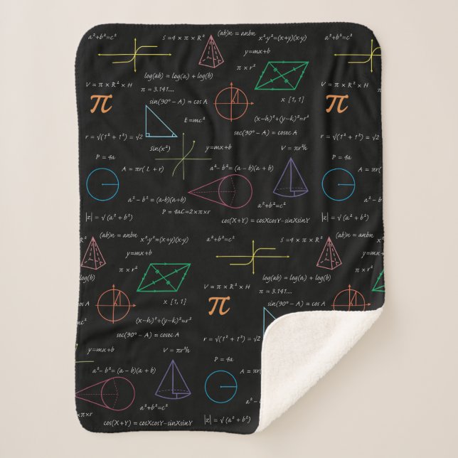 Colorful Mathematics Equations Math Formulas  Sherpa Blanket (Front)