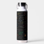 Colorful Mathematics Equations Math Formulas  Water Bottle<br><div class="desc">A colorful mathematics equations and formulas pattern on a black background. An ideal design for math teachers,  mathematic enthusiasts,  scientists,  math students,  mathematics tutors,  arithmetic etc. A modern math pattern for back to school students and teachers etc.</div>