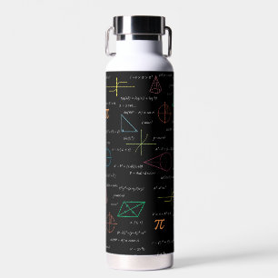Colorful Mathematics Equations Math Formulas  Water Bottle