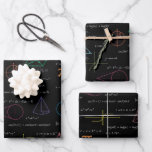 Colorful Mathematics Equations Math Formulas  Wrapping Paper Sheets<br><div class="desc">A colorful mathematics equations and formulas pattern on a black background. An ideal design for math teachers,  mathematic enthusiasts,  scientists,  math students,  mathematics tutors,  arithmetic etc. A modern math pattern for back to school students and teachers etc.</div>