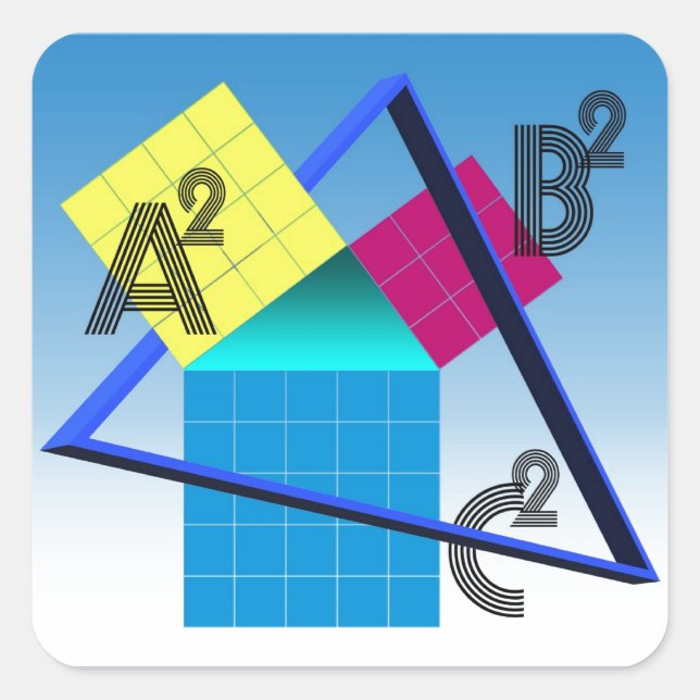 Colorful Mathematics Square Sticker (Front)