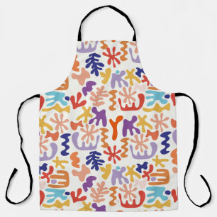 Colorful Matisse Pattern Abstract Botanical Shapes Apron