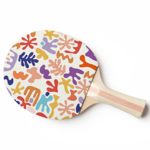 Colorful Matisse Pattern Abstract Botanical Shapes Ping Pong Paddle