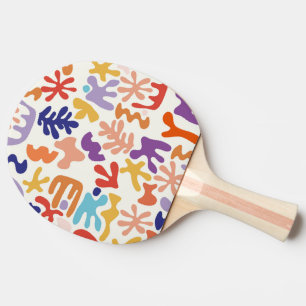 Colorful Matisse Pattern Abstract Botanical Shapes Ping Pong Paddle