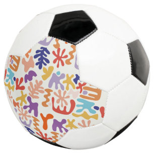 Colorful Matisse Pattern Abstract Botanical Shapes Soccer Ball