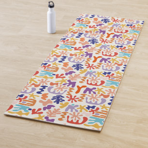 Colorful Matisse Pattern Abstract Botanical Shapes Yoga Mat