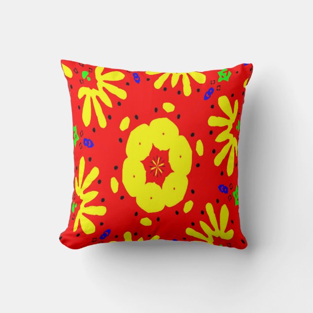 Colorful Matisse style shapes Throw Pillow (Front)