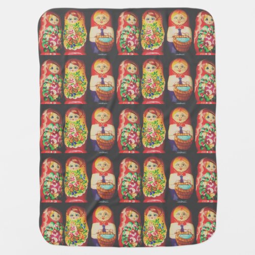 Colorful Matryoshka Dolls Baby Blanket