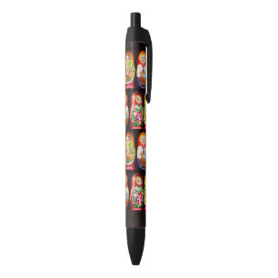Colorful Matryoshka Dolls Black Ink Pen