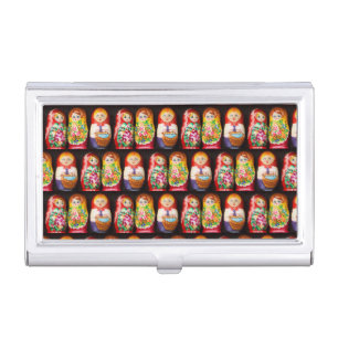 Colorful Matryoshka Dolls Business Card Case