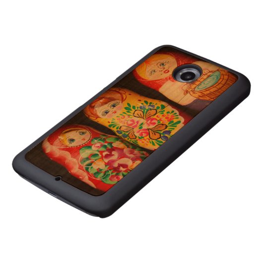 Colorful Matryoshka Dolls Carved Wood Google Nexus 6 Case (Bottom)