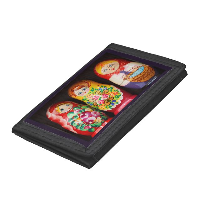 Colorful Matryoshka Dolls Leather Wallet For Women (Bottom)