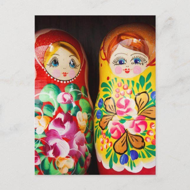 Colorful Matryoshka Dolls Postcard (Front)