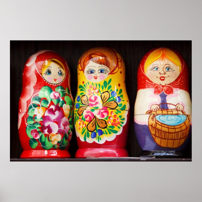 Colorful Matryoshka Dolls Poster (Front)