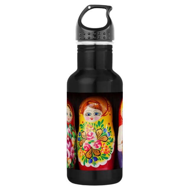 Colorful Matryoshka Dolls Stainless Steel Water Bottle (Front)